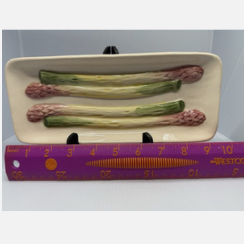 OLFAIRE Asparagus Rectangle Dish #7631 Made in Portugal 10" ~ Set of 2